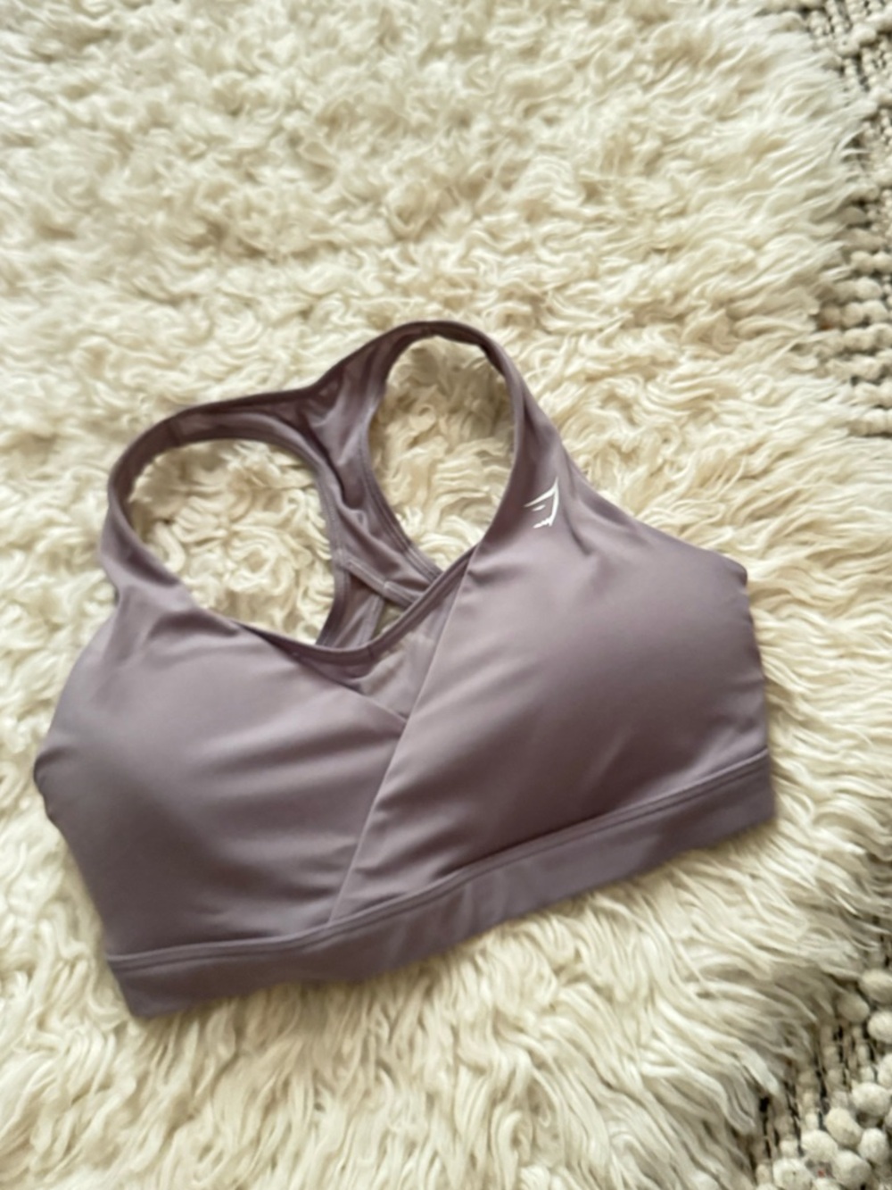 GYMSHARK purple cross over sports bra size small
